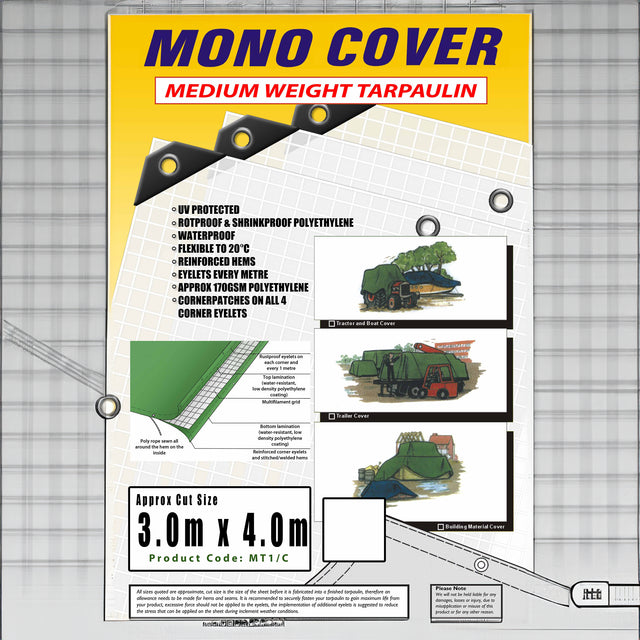 170gsm Mono Cover Clear Tarpaulins