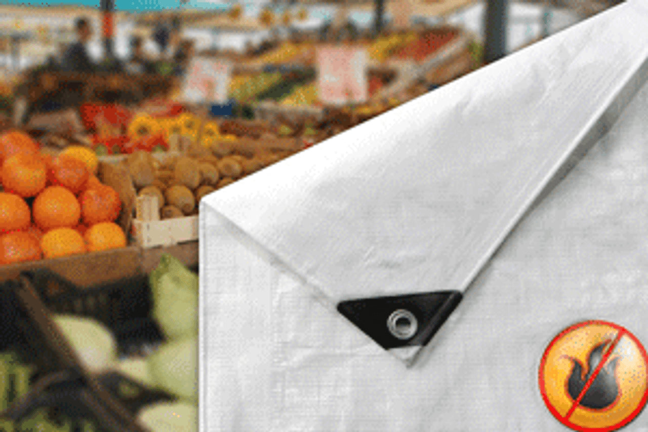 200gsm Flame Retardant White Tarpaulins