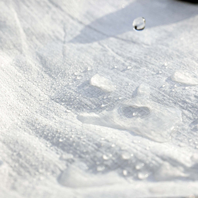 200gsm waterproof super white tarpaulin for sheltering and protective coverage.