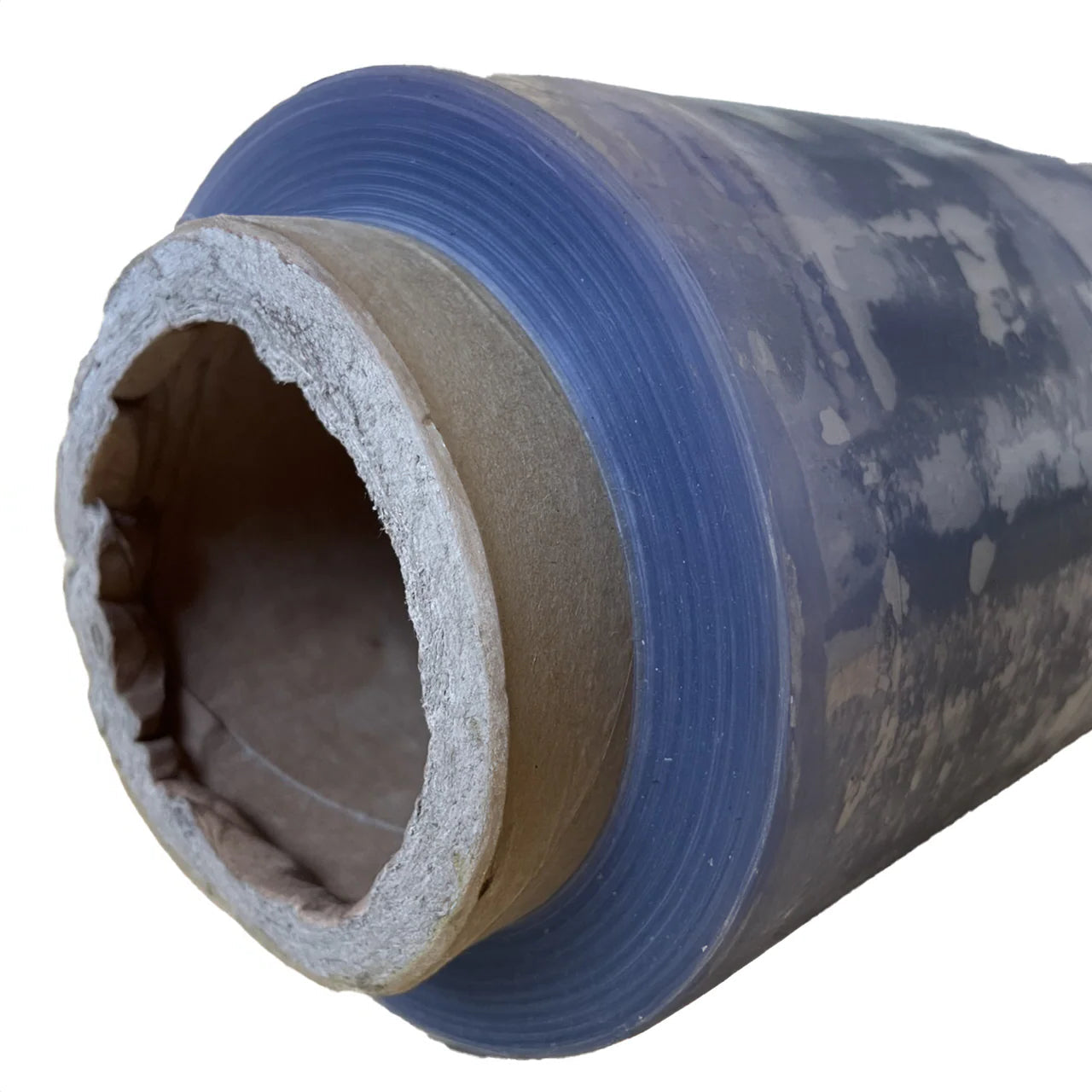 Close-up of 2m x 25m clear glass roll for protective or decorative installations