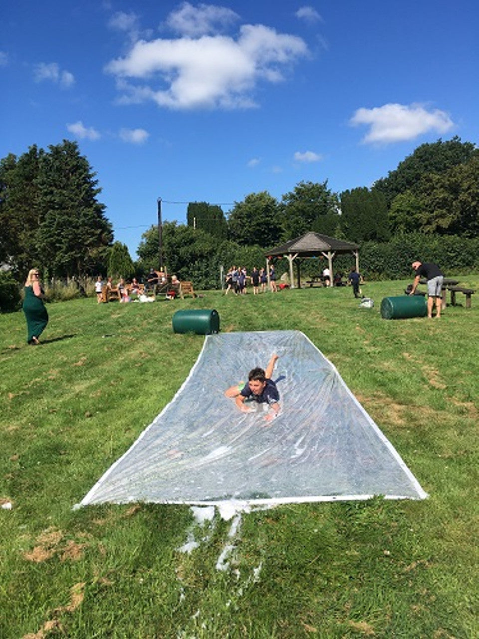 310gsm clear PVC tarpaulin providing waterproof protection for outdoor use.