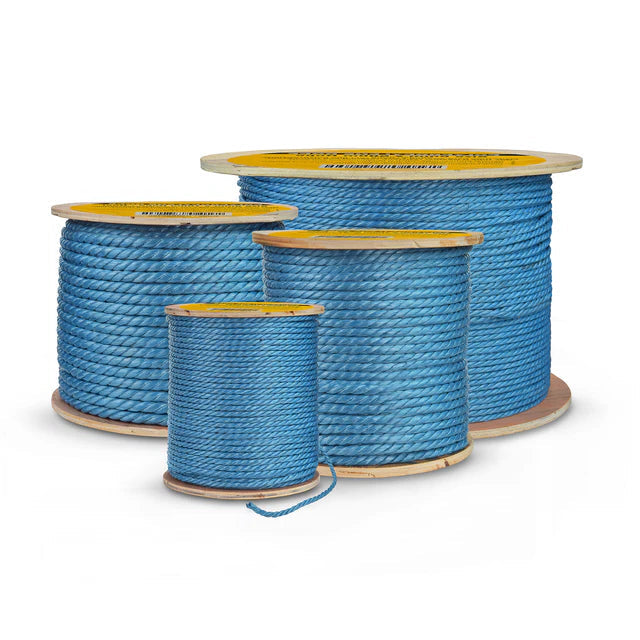 500-meter rope neatly wound on a reel for storage or industrial use.