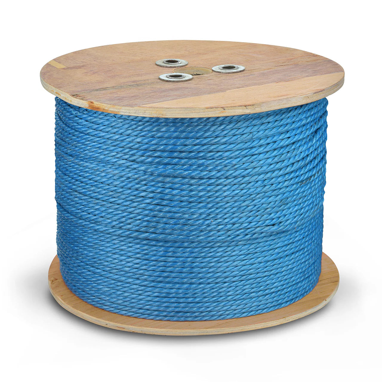 Heavy-duty rope reel holding 500m of rope for construction or outdoor projects.