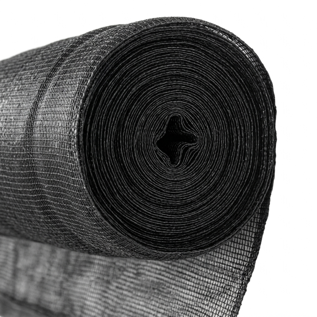 50gsm lightweight black debris netting for scaffolds, construction, and safety coverage.