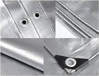 Premium Outdoor Protection: Heavy Duty Silver and Black Tarpaulin - 260gsm