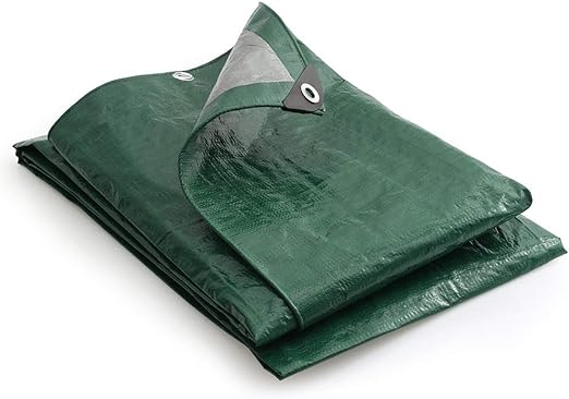 Durable 140gsm Green/Silver Waterproof Tarpaulins for All Seasons