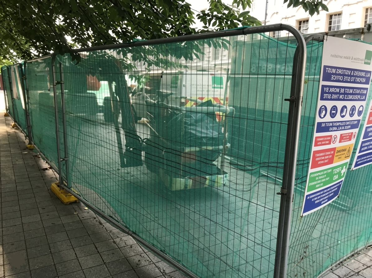 Close-up of 70gsm debris netting for safety and protective coverage.