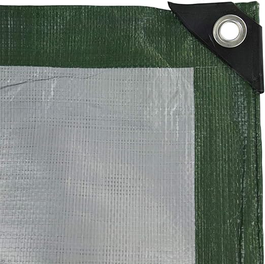 Durable 140gsm Green/Silver Waterproof Tarpaulins for All Seasons