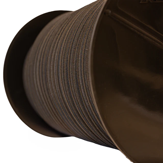 bungee cord reel neatly coiled for storage or heavy-duty use.