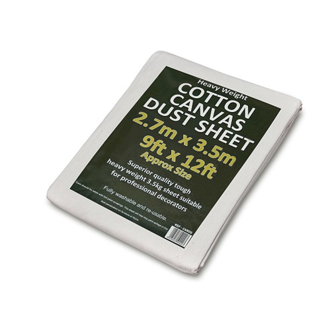 Heavy-duty cotton canvas dust sheet used for painting, renovation, or DIY projects