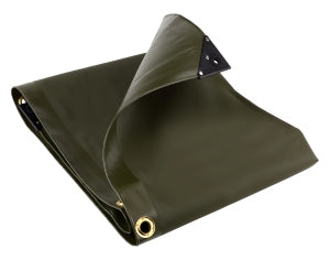 Heavy-Duty Olive Green PVC Single Tarpaulin - 560 GSM