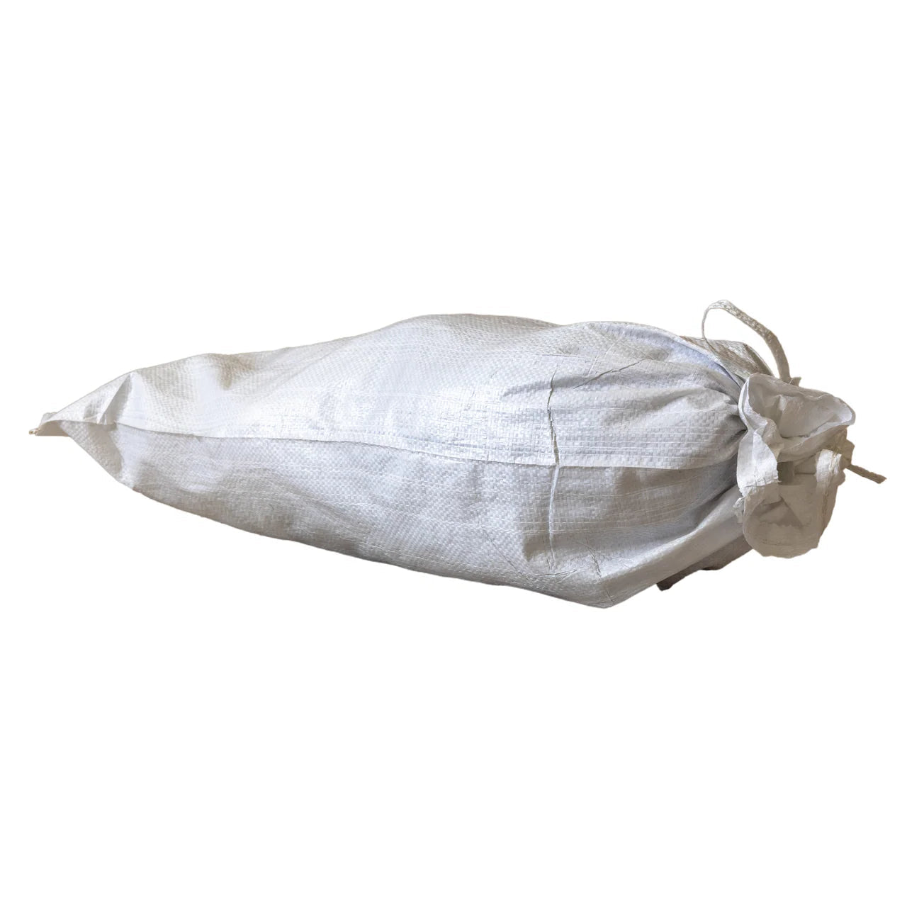 Polypropylene Sandbags stacked and tied for use in flood control, weight stabilization, or barriers