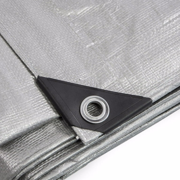 Premium Outdoor Protection: Heavy Duty Silver and Black Tarpaulin - 260gsm