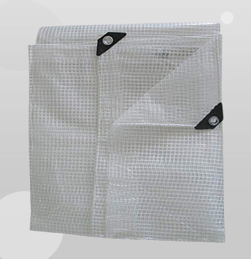 Clear Tarpaulin – Waterproof Nylon Mesh with Reinforced Eyelets