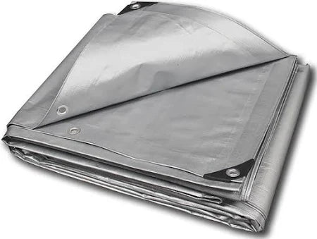 Premium Silver/Black Tarpaulin: Heavy Duty, Waterproof, 265gsm Polyethylene