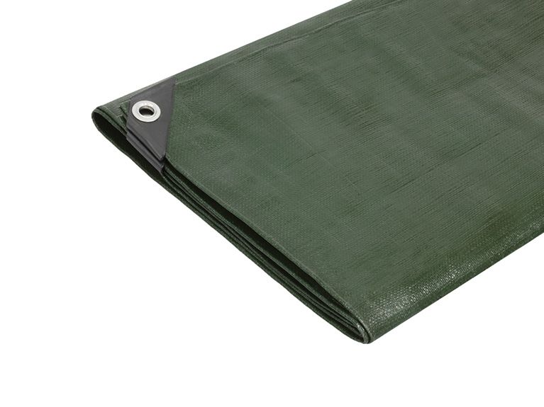 Heavy-Duty Waterproof Tarpaulin Cover in Green/Brown - 250 GSM