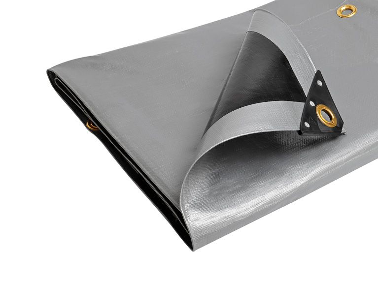 Premium Heavy Duty UV Resistant Silver/Black Tarpaulin - 105gsm: Ultimate Protection